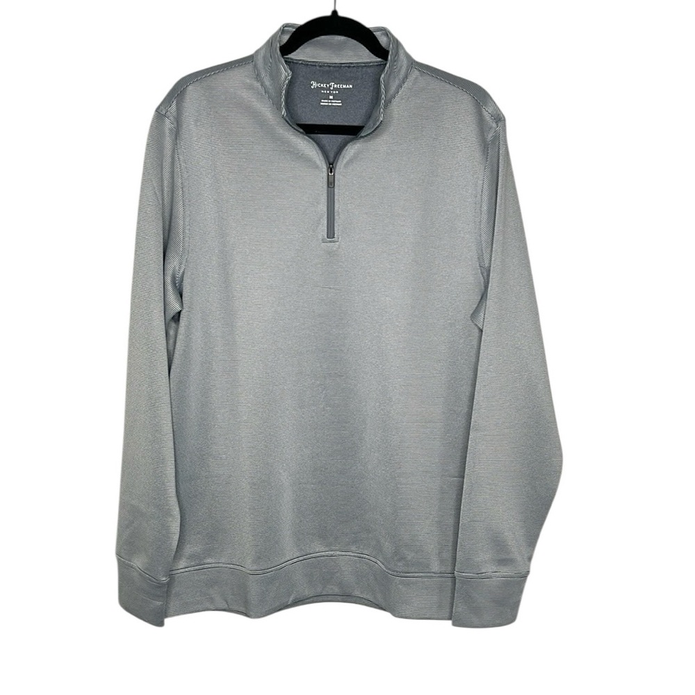 Hickey Freeman quarter zip striped pullover size medium